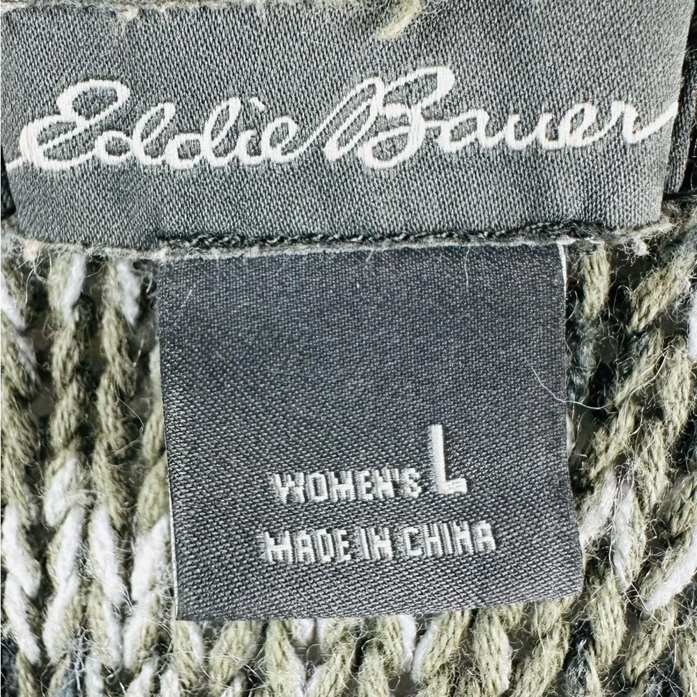 Eddie Bauer Olive Knit Hoodie Size L - Picture 4 of 4